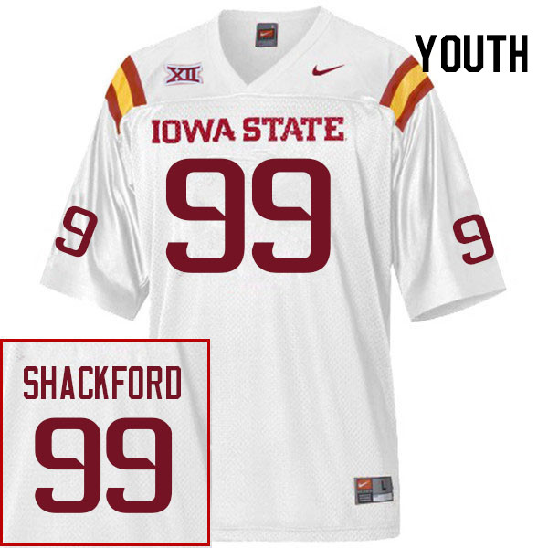 Youth #99 Iowa State Cyclones College Football Jerseys Stitched Sale-White - Click Image to Close